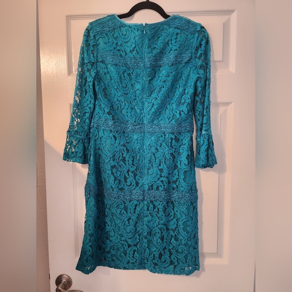 Adrianna Pappell Turquoise Lace Dress - Picture 9 of 10